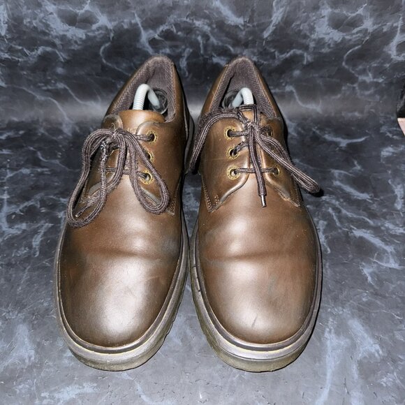 Dr. Martens Brown Kent Leather Lace Up Casual Work Oxford 3 Eye Doc Mens Size 10 - Picture 2 of 8